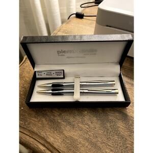 Vintage Pierre Cardin Pen/Pencil Set Classic‎ Retro Chrome Gold
